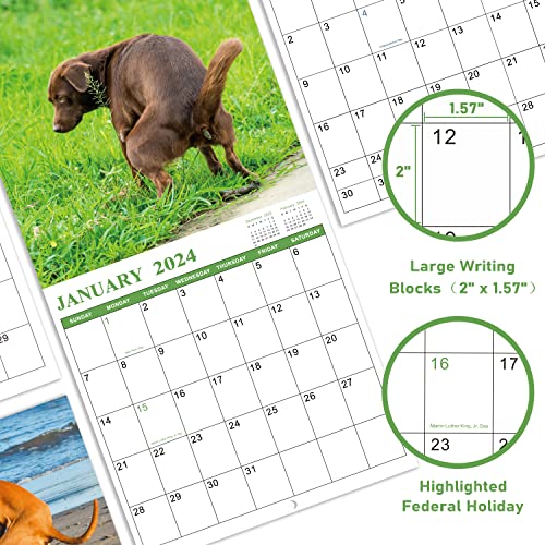 Calendar 2023-2024 - Pooping Dogs Calendar From July 2023 To December 2024, 18 Monthly Calendar Planner, Wall Calendar 2023-2024, Funny Calendar Gag Gifts For Family, Friends #TOP2