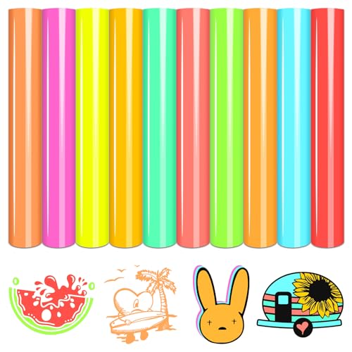 Tintnut Neon HTV Vinyl - 10 Sheets 12 X 10inches