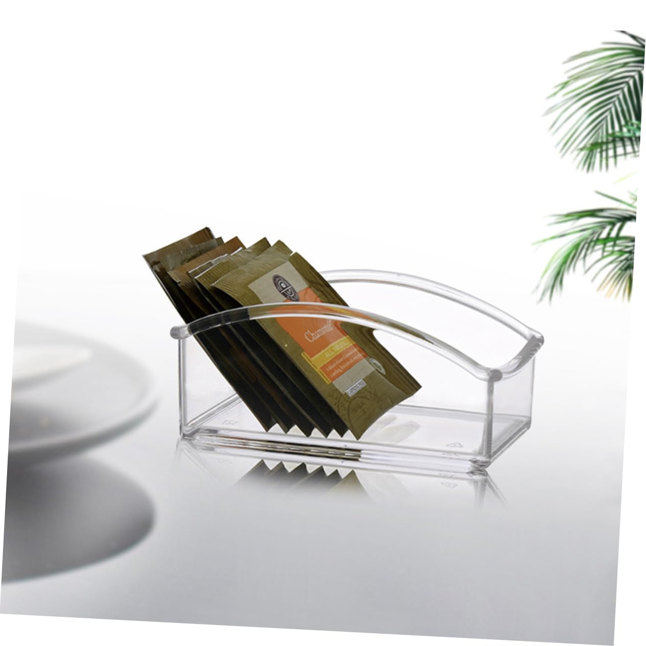 Ciieeo Acrylic Transparent Tea Bag and Sugar Packets Organizer Box for Home Office and Coffee Shops Clear Storage for Tea Bags Coffee and Items
