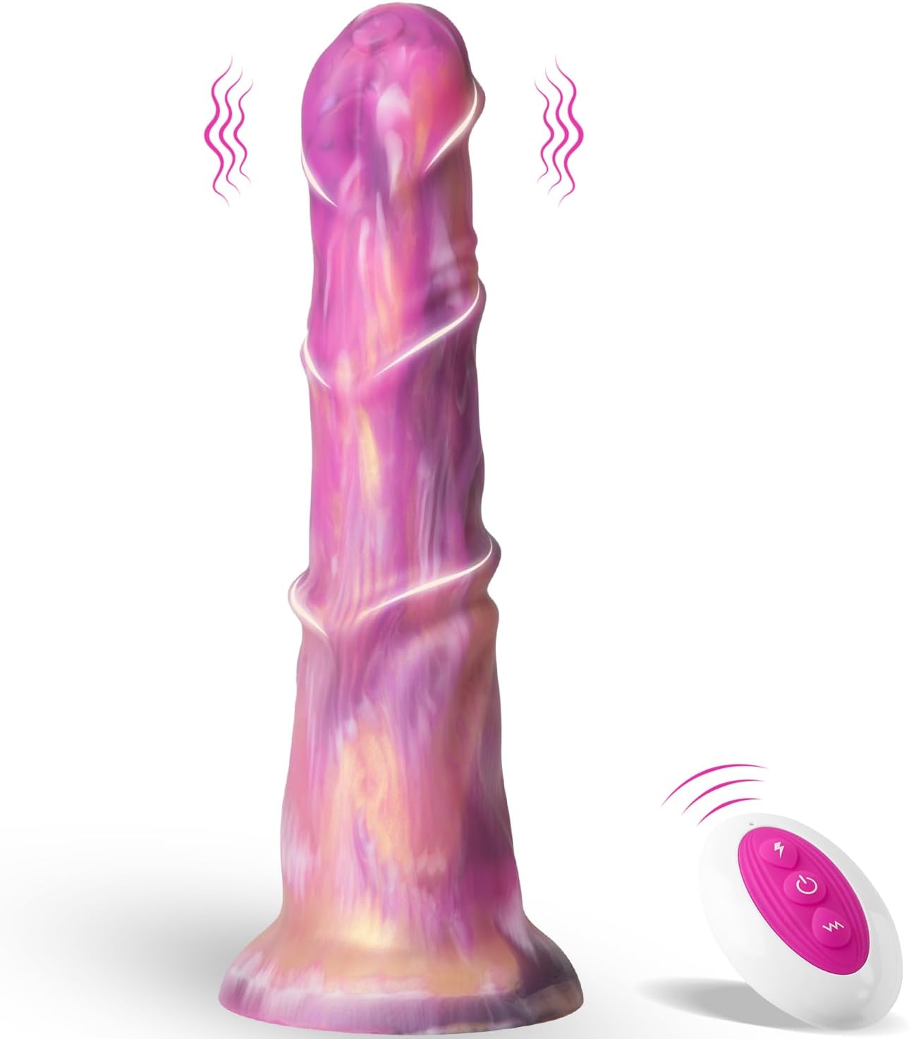 9.25" Vibrating Fantasy Dildo with Remote Control,Thick Horse Dildo Vibrator with 8+1 Modes,Silicone Monster Penis with Suction Cup for G-Spot Clit Anal Stimulation, Adult Sex Toy for Women Men Couple