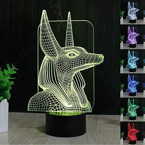 Lámpara de Mesa Ilusión 3D Faraones Egipcios Cambio Color miniatura 1