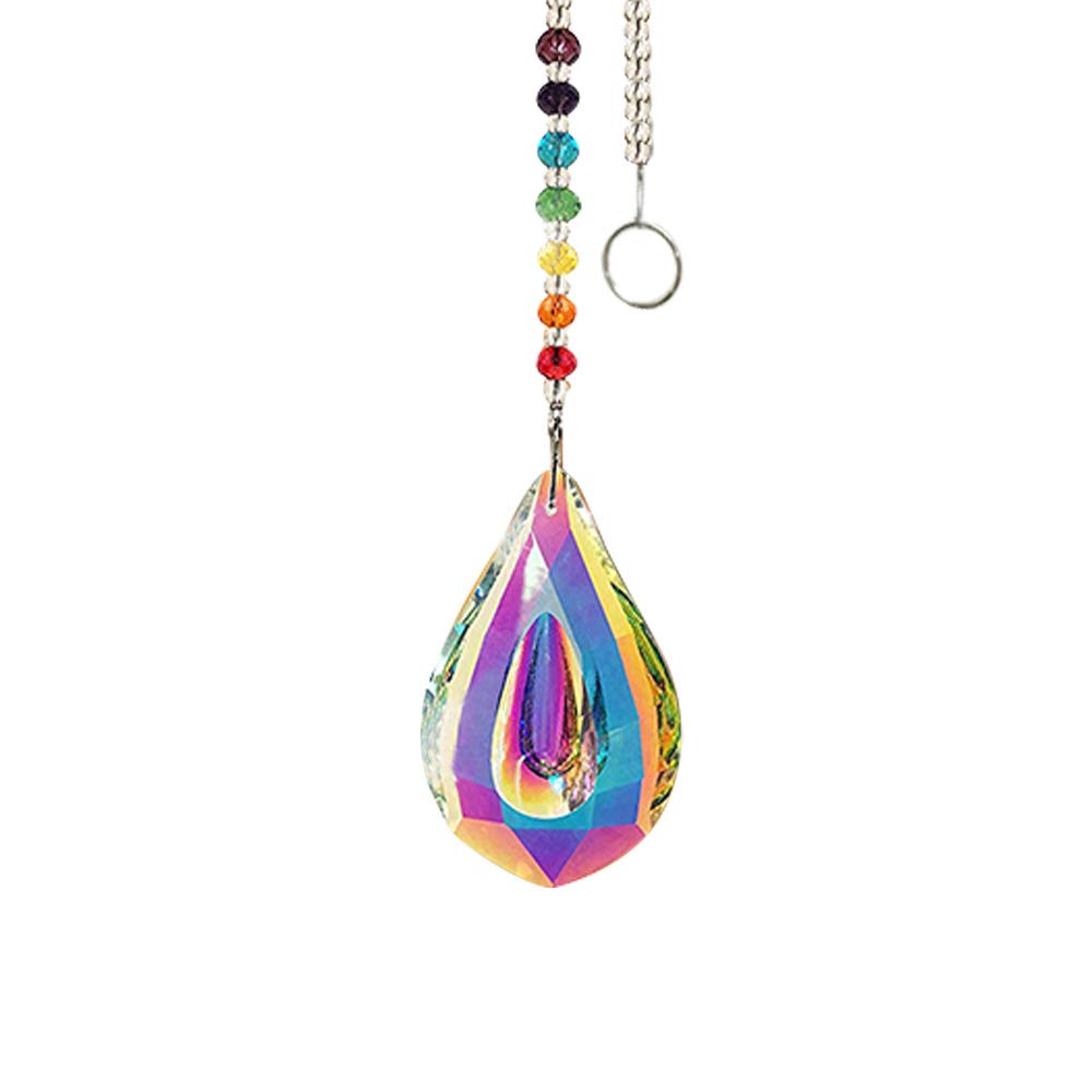 Colorful Jewelry Crystals Pendants &Chandelier Prisms Hanging Ornament Prisms Rainbow Crystal Pendants (AB Color Pendant with Chain)