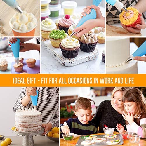 Kincown [NEW UPGRADED]33pcs Cake Decorating Tools Kit,Baking Supplies Set,Piping Tips and Bag Set with 24 Stainless Steel Icing Piping Tips,3 Scrapers,2 Couplers,2 Bags,1 Flower Nail,1 Flower Scissors - Thumbnail 6