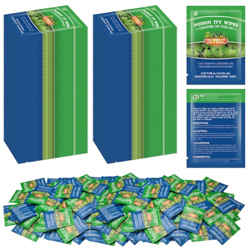 Swiffen 100 Pack Pre and Post Contact Poison Plant Ivy Wipes Individually Packaged Ivy Oak Treatment Wet Wipe for Poison Plant Insect Bite Relief Oak Sumac Treatment Anti-Itch