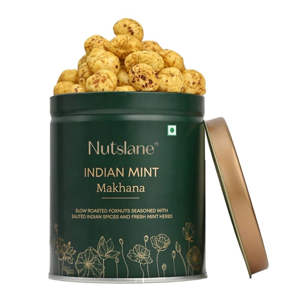 Nutslane Premium Indian Mint Makhana | Seasoned with Sauted Indian Spices and Fresh Mint Herbs | Slow Roasted Foxnuts | Zero Cholesterol, Trans Fat | Healthy Snack | Gourmet Snack - 50g (B0DDT9TNVF) Amazon Price History, Amazon Price Tracker