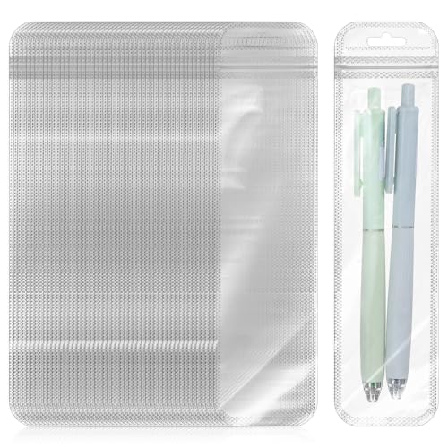 50 PCS Pen Packaging Bags with Hang Hole Clear Plastic Pen Bag for Beadable Pens Business Resealable Bag for Packaging Jewelry Decorative Gift (2.17x8.66inch)