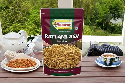 Image of Samrat | Ratlami Sev Bhujia Hot Slims Magic of Spicy & Crispy Taste in Flavorful Namkeen Snacks | Ghar Jaisi Hi Namkeen | (1 KG)