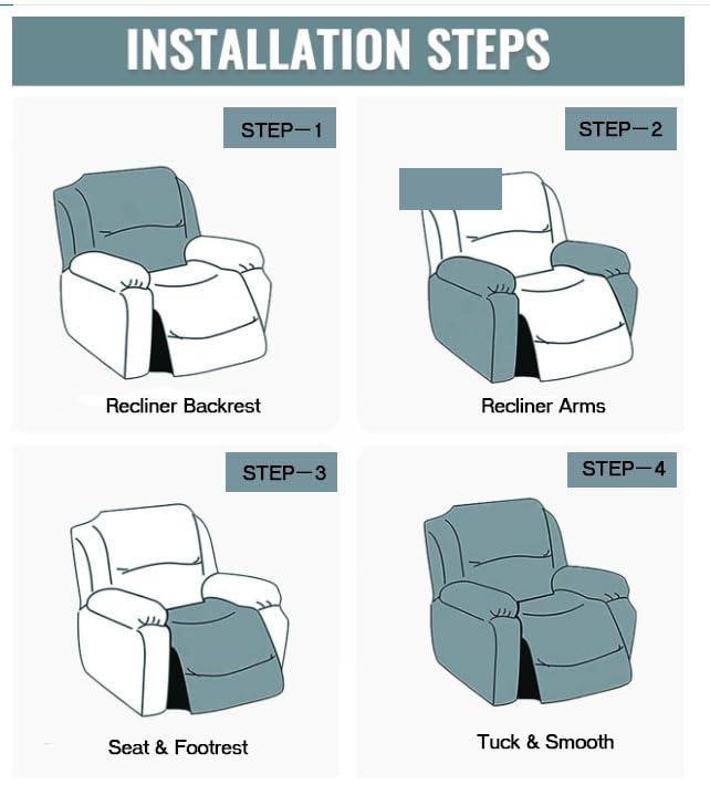 Funda para Sillón Relax Odot elástica y lavable con relieve de líneas onduladas 5