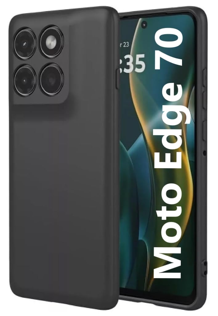 Soft Liquid Silicone Back Cover Case for Motorola Moto Edge 70 5G | Camera Protection Bump | Shockproof Back Cover Case for Motorola Moto Edge 70 5G (Matte|Black)