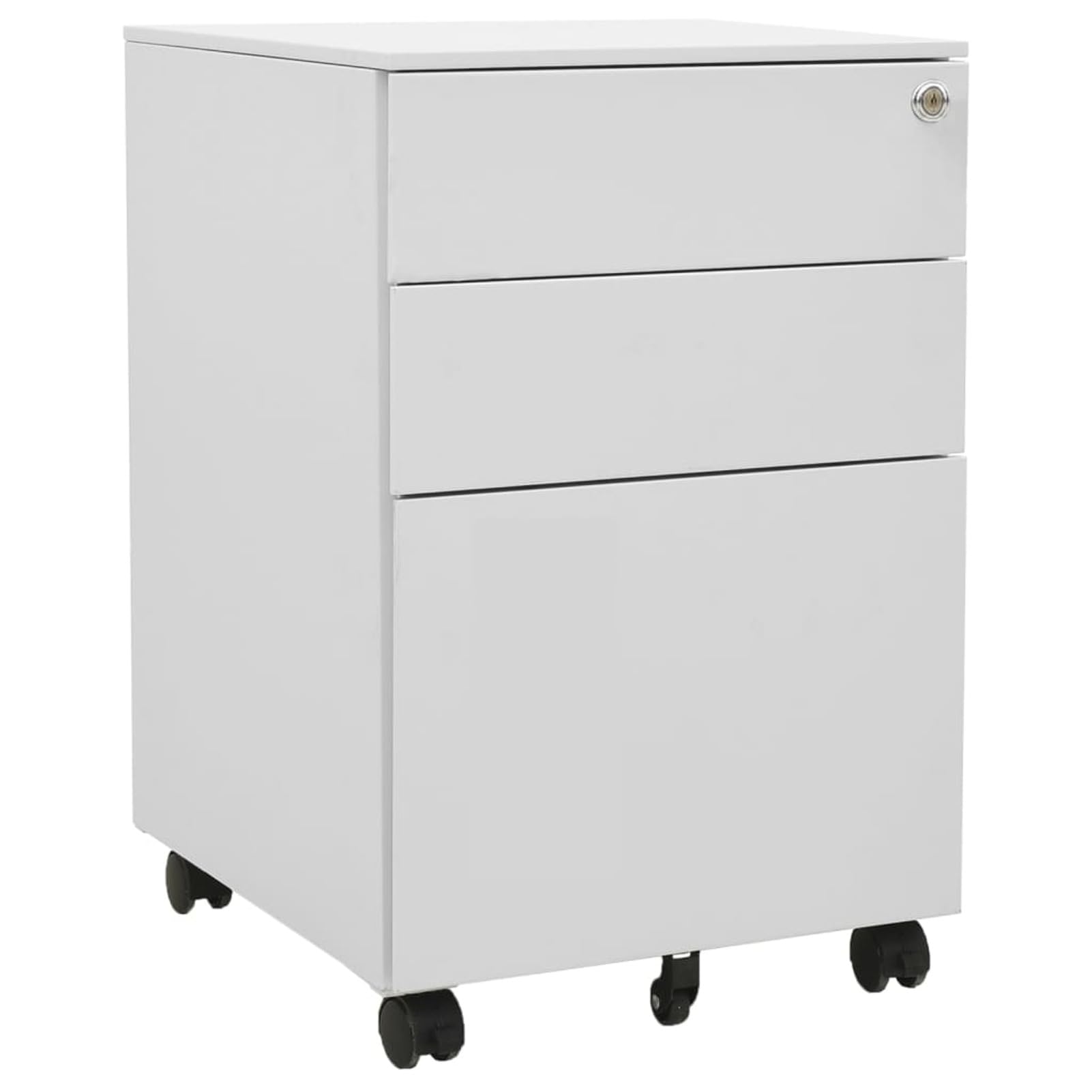 Aioneer Light Grey Lockable Metal Mobile File Cabinet For Office Storage Steel Cabinet 39X45x60 Cm