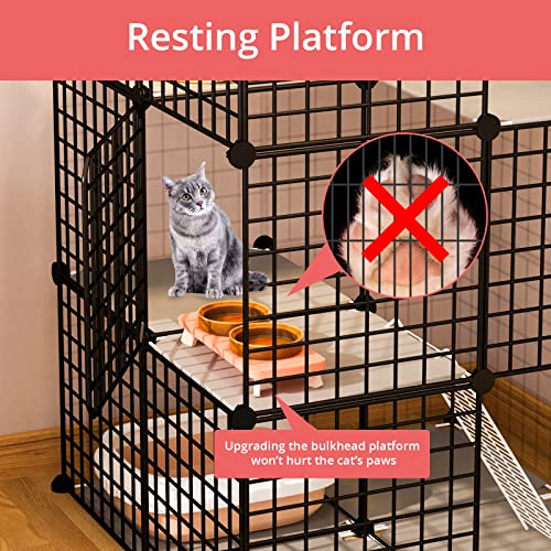 Eiiel 3-Tier Cat Cage Enclosures Indoor Diy Cat Playpen Detachable Metal Wire Kennels 2Lx2Wx3H Crate Large Exercise Place Ideal For 1-2 Cats, Black #TOP2
