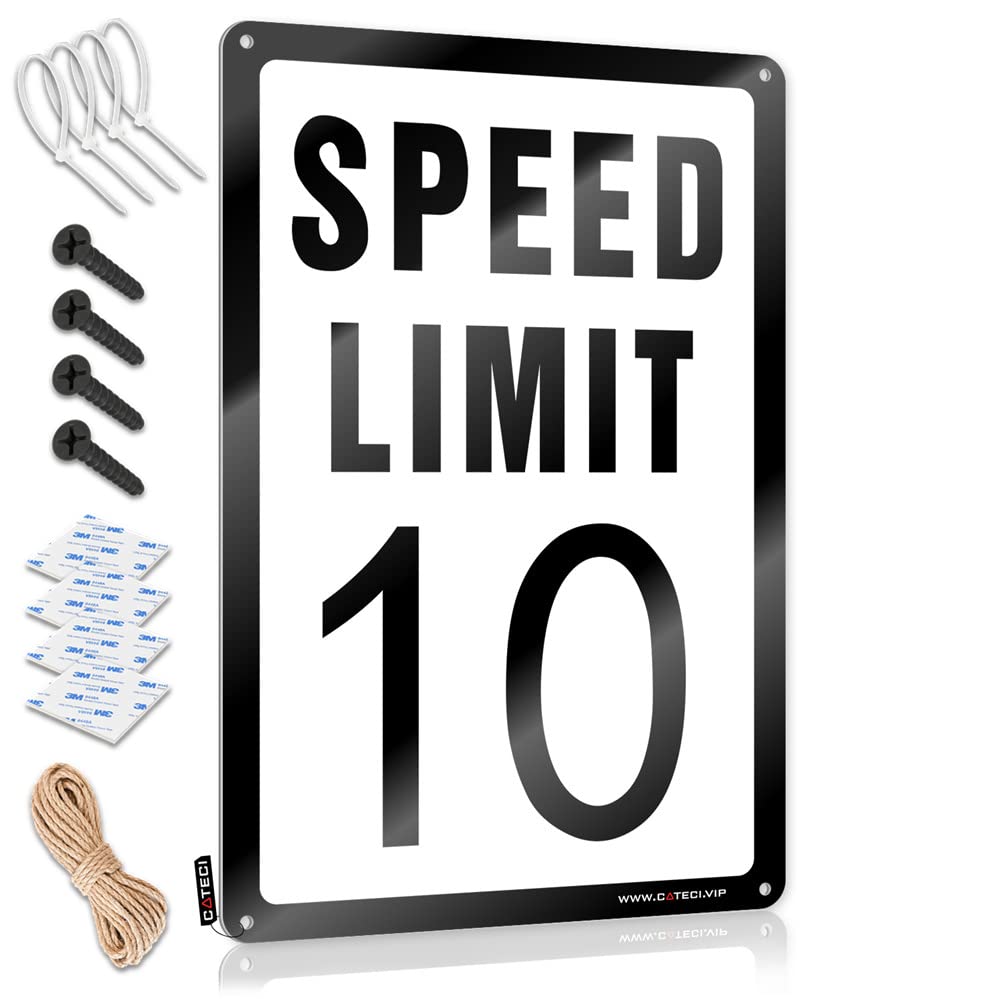Tin Metal Decor Nice Indie Speed Limit 10 Mph For Backyard Bar - Entry Way Decoration Customizable(20X30CM)