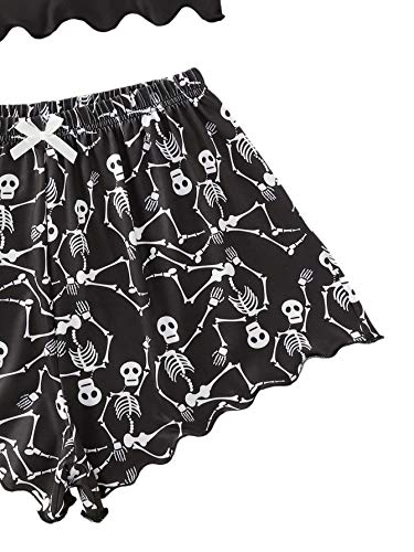 SweatyRocks Women's Summer Cute Printed Cami Top and Shorts Pajamas Set Sleepwear4