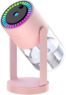 Difusor y humidificador compacto de aromaterapia con luz nocturna y imágenes estrelladas para espacios pequeños (rosa)