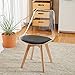 RR-YRA Silla Transparente con Patas De Madera Maciza, Silla De Comedor Transparente Sin Apoyabrazos Y Respaldo, Cómodo Cojín De PU Y Diseño De Almohadilla para Los Pies Antideslizante,Negro