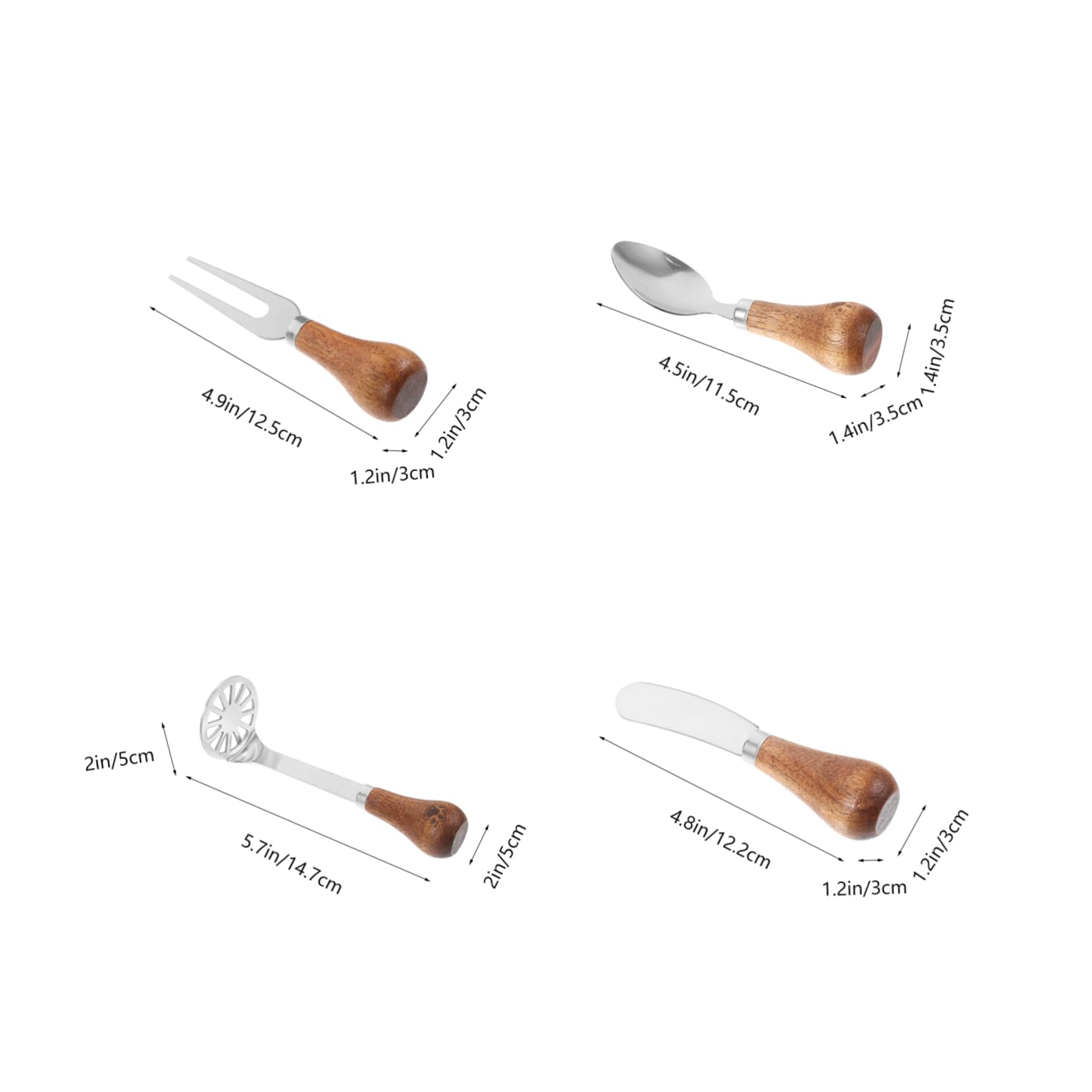 COLLBATH 1set Cheese Cutter Handles Butter Spatula and Potato Masher for Baking and Charcuterie Boards Easy to Clean Kitchen Utensils