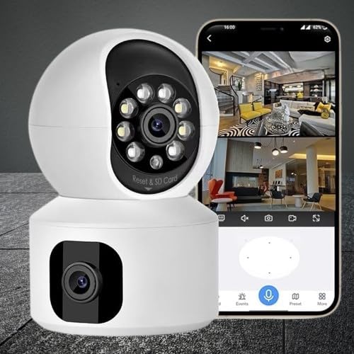 Image of 1080p FHD WiFi Wireless Security Camera with Audio & Night Vision - Live Feed, Motion Detection, Perfect for Home & Office Security (Table-Camera-1)