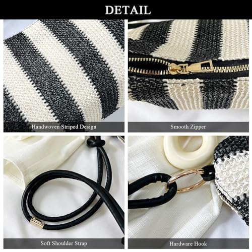 Straw Bags for Women, Summer Straw Shoulder Bag Trendy Straw Purses and Handbags4