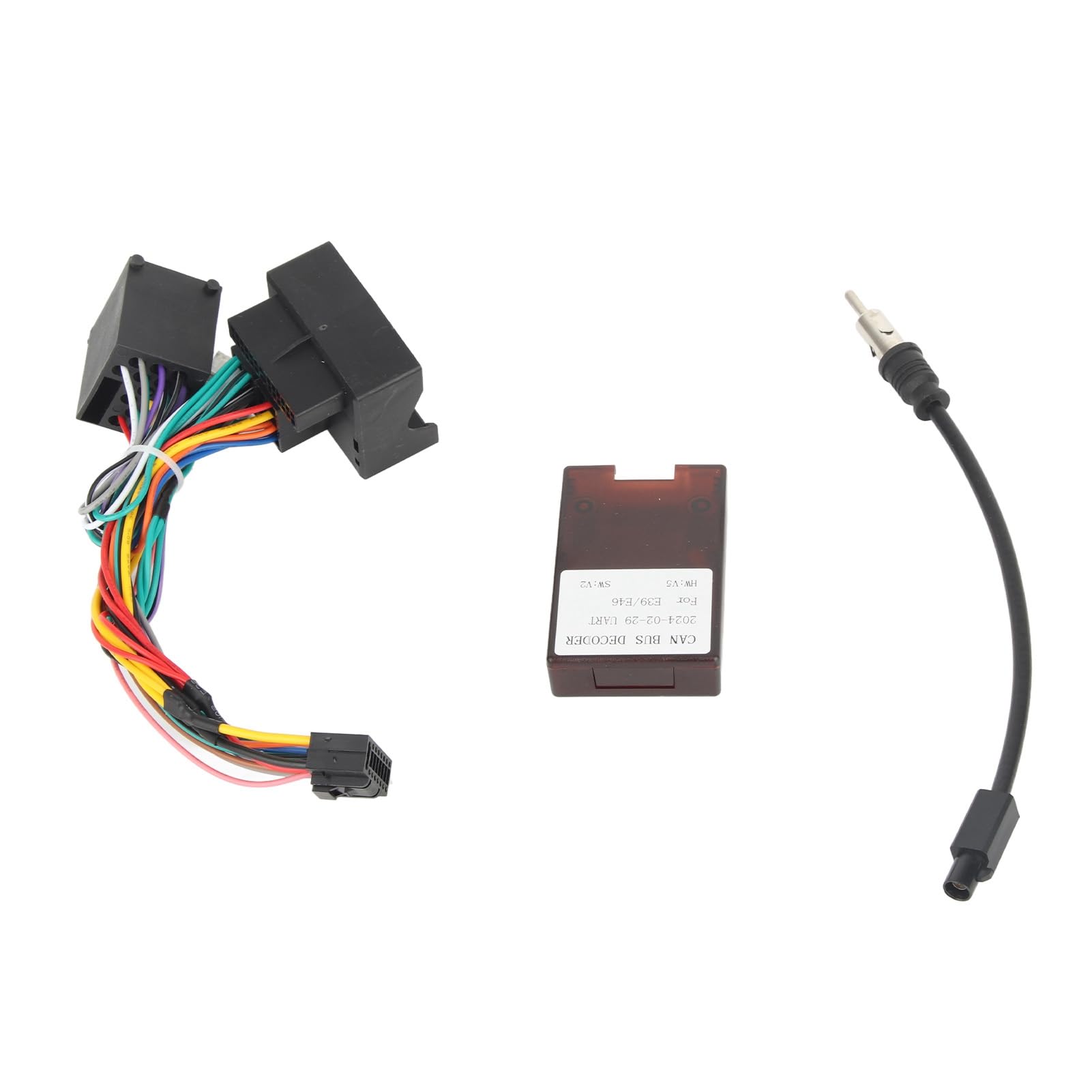 Arnés de cableado de audio de 16 pines con caja Canbus y adaptador de cables para instalación de estéreo para BMW