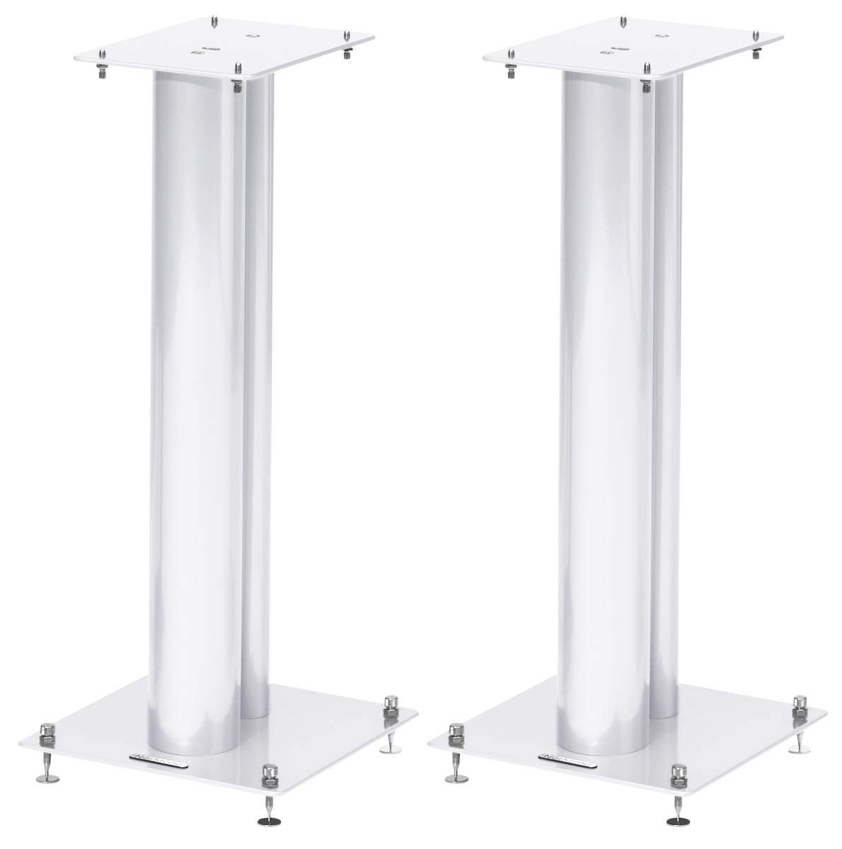 Norstone Soporte para Altavoces Stylum, Estable, de Metal, soporta hasta 50 kg, Precio por par (lápiz 2 (60 cm), Color Blanco Mate