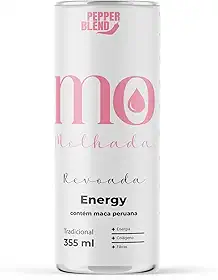 Energético Funcional Revoada MO Molhada 355ml Sabor Guaraná, Maca Peruana e Vitaminas Pepper Blend