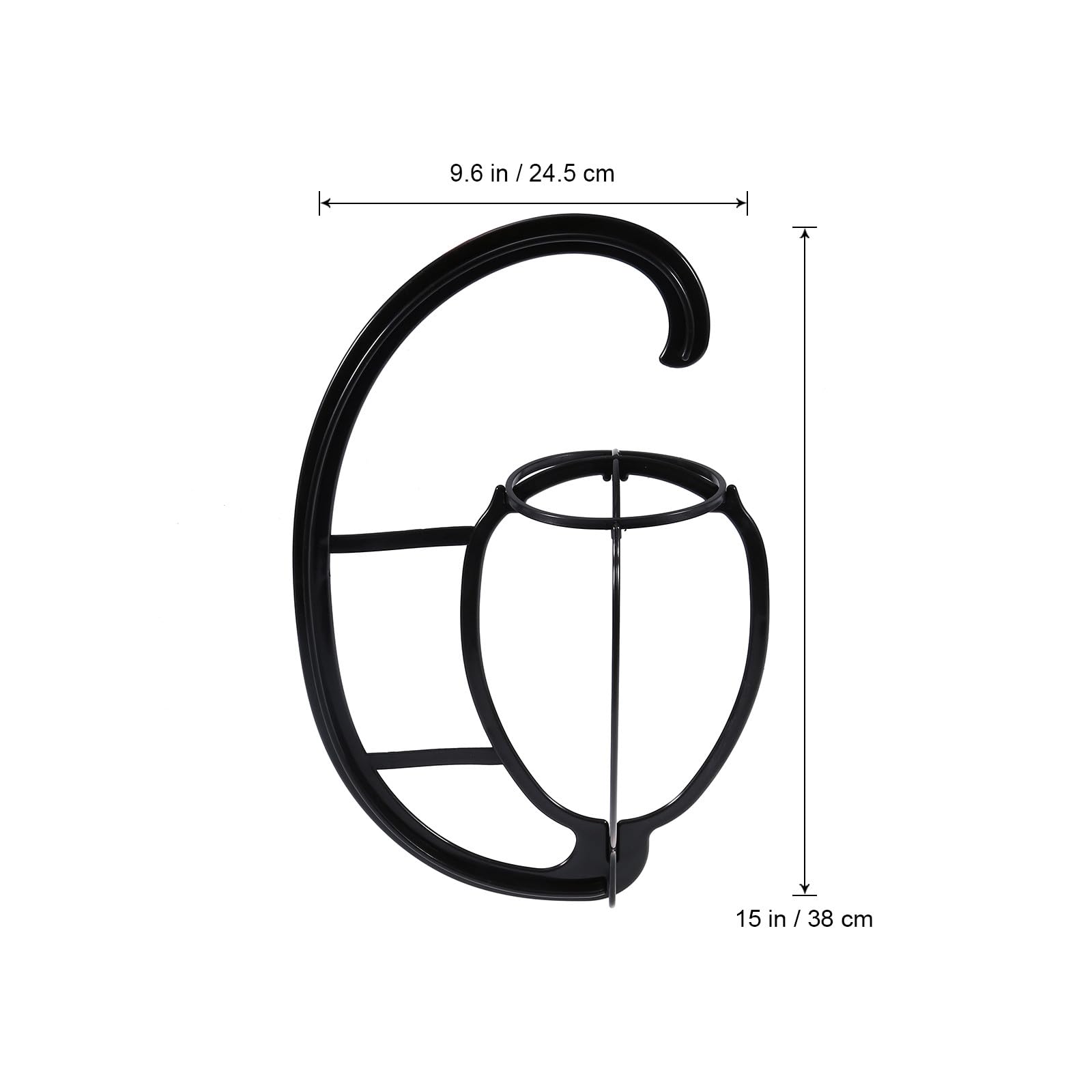 Soporte para Peluca Plegable Ajustable de Plástico 6 Piezas Negro