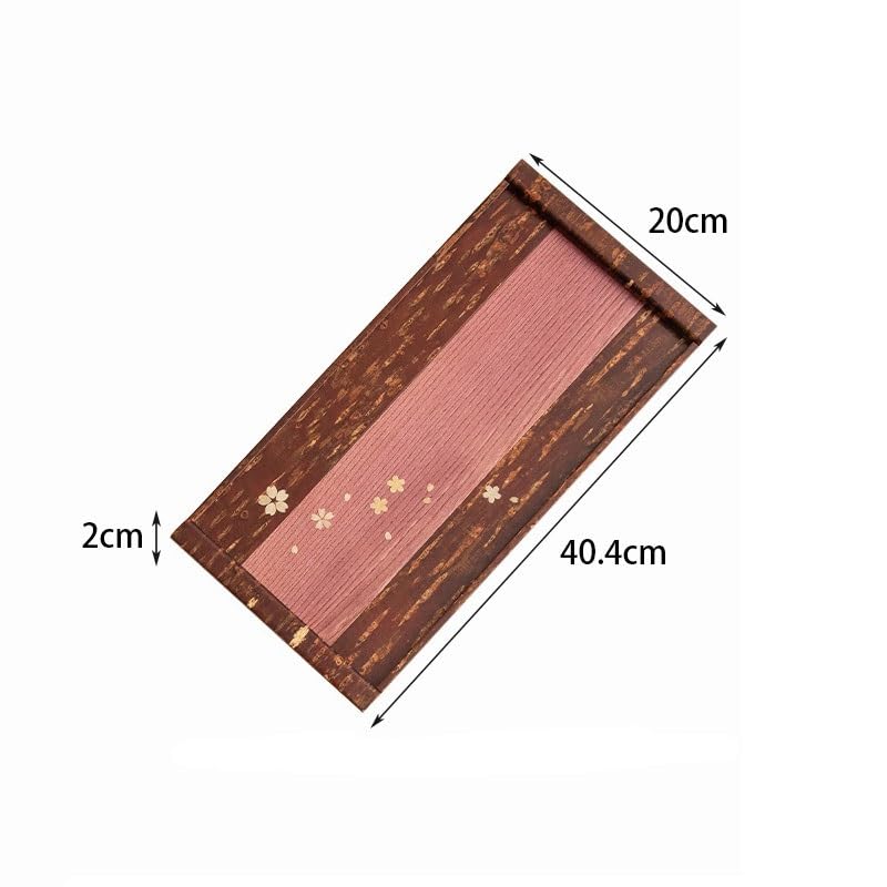 eexbz Tray Kakunodate Birch Cherry Bark Round Retro Stitching Retro Tea Table Dessert Plate Meal Tray Serving Trays(D)