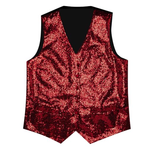 Men's Embroidered Silk Waistcoat Tie Set Burgundy Floral Formal Vest for Business Wedding Suit3