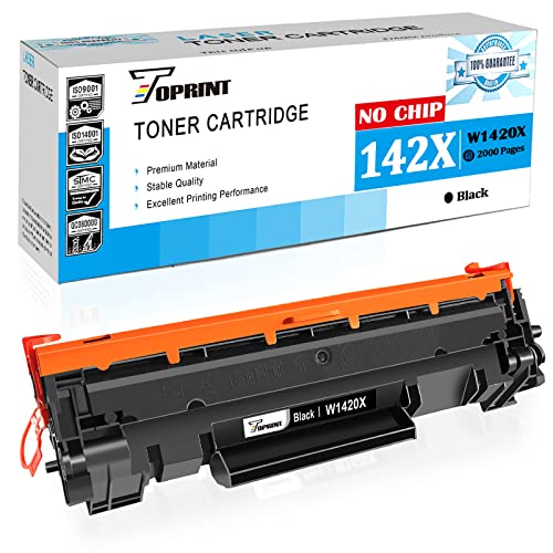 TOPRINT [sans Puce, avec Outil Cartouche de Toner Compatible 142X W1420X ( W1420A, 142A ) Noir à Haut Rendement, 2000 Pages pour HP Laserjet M110w M110we; Imprimante HP MFP M139we M140w M140we Cover