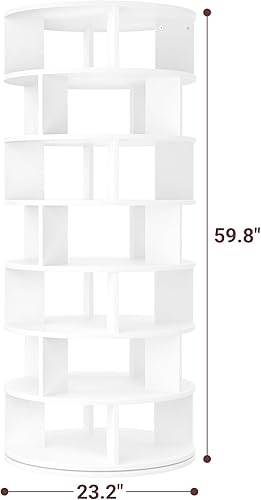 Miniatura 2 de Aheaplus Estante giratorio para zapatos, zapatero giratorio de 7 niveles, 360 estantes giratorios para zapatos, organizador para armario, exhibición