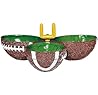 Amscan 434393 Football Party Condiment Dish, 9" x 2 ¾", Plastic - Multicolor, 1 Pc,Green/Brown