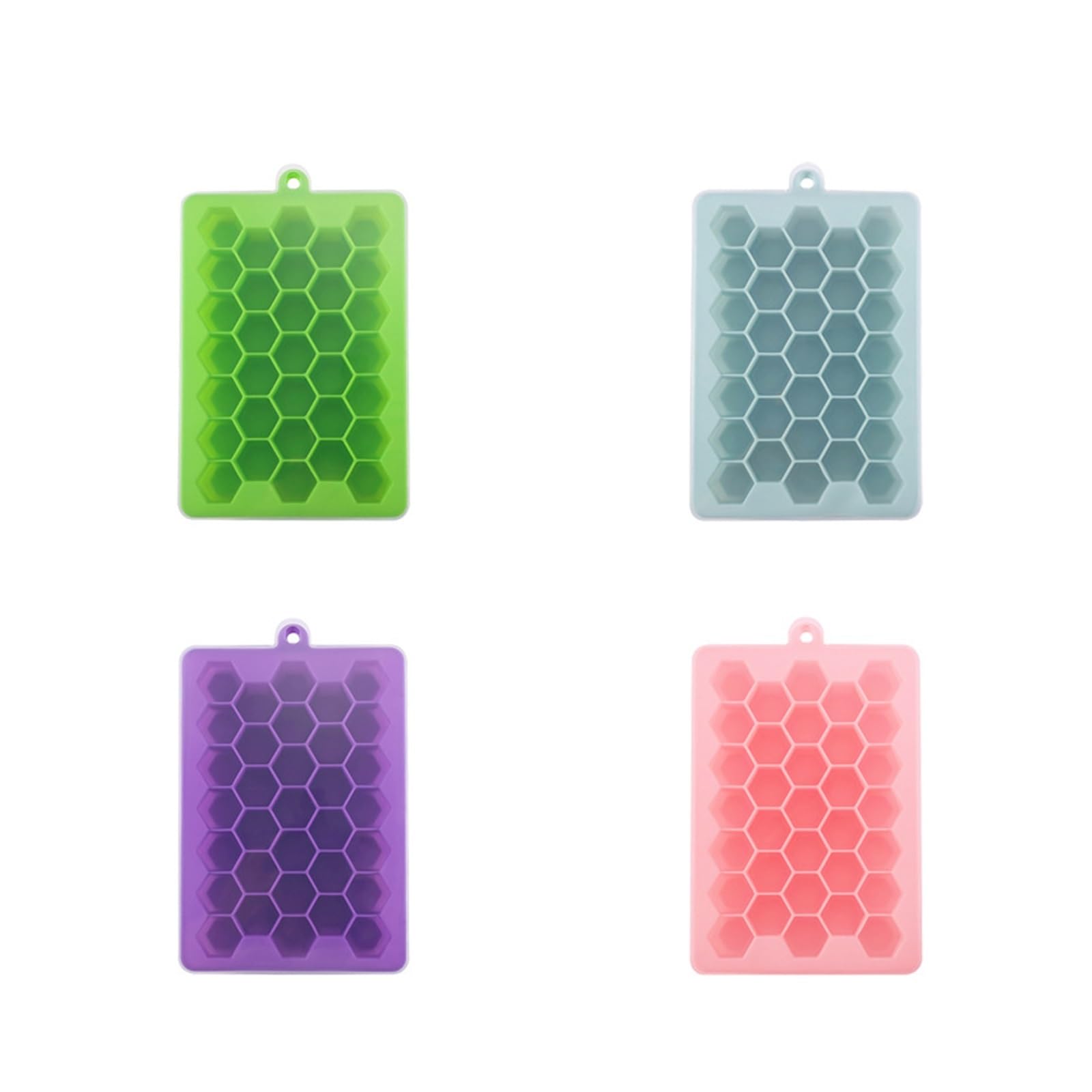 Vassoio per cubetti di Ghiaccio Stampo per vaschetta per Ghiaccio in Silicone per Uso Alimentare Ghiaccio 33 Celle Stampo per vaschetta per Ghiaccio a Nido d'Ape con Coperchio Contenitore per ghiacci