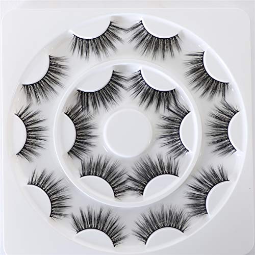 PLEELL 3D Crisscross False Eyelashes,Reusable Natural Thick Fake Lashes Pack Volume Handmade Soft Eyelash 8 Pairs