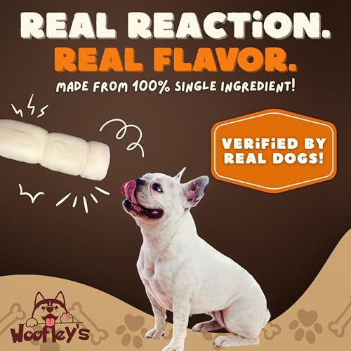 Image of Woofley's 6 inches Buffalo Beef Cheek Roll -(50 Count)- Beef Cheek Rolls for Dogs - Long Lasting Natural Dog Chews