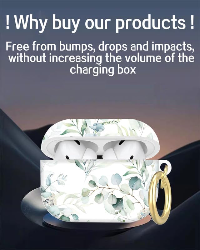 Miniatura 6 de Funda compatible con AirPod Pro de 21 generación con llavero, funda protectora completa a prueba de golpes para auriculares inalámbricos para Airpod