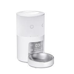 Automatic Pet Feeder Dual Power Supply Programmable Timer LED Touch Screen Recordable Compatible with Dry Food for Cats