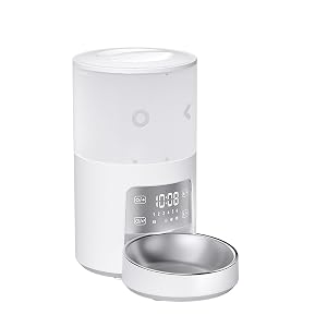 Automatic Pet Feeder Dual Power Supply Programmable Timer LED Touch Screen Recordable Compatible with Dry Food for Cats