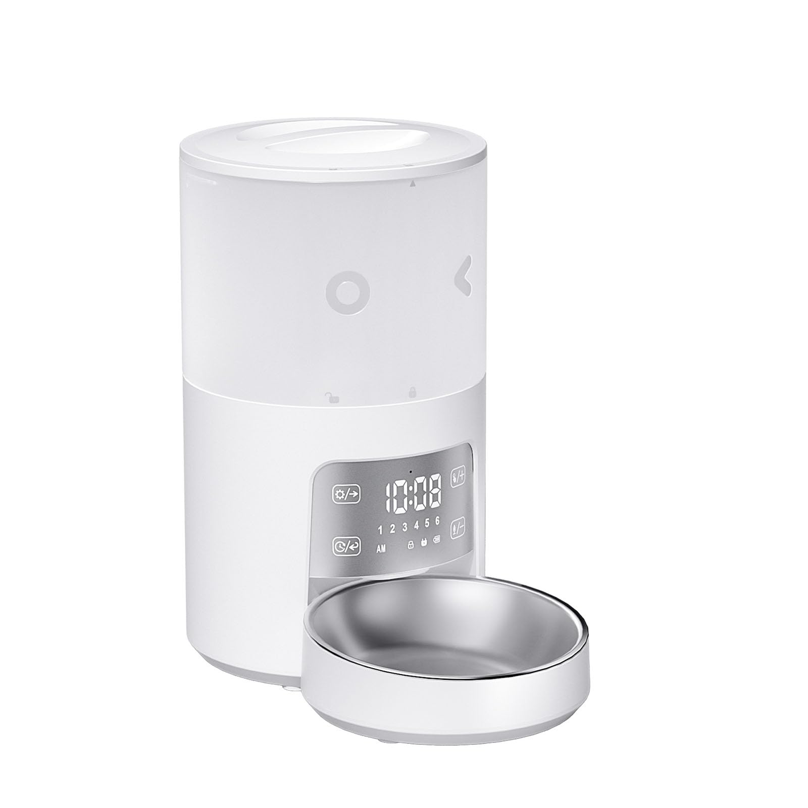 Automatic Pet Feeder Dual Power Supply Programmable Timer LED Touch Screen Recordable Compatible with Dry Food for Cats