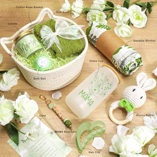 Image of Elysirise New Mom Gifts,Baby Shower Gifts for Mom and Baby,Pregnancy Gift for Expecting Mommy,9-Piece Care Basket for First-Time Moms
