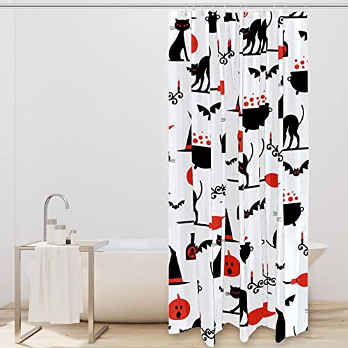 Rideau de douche chat noir coloré 183x183 cm imperméable