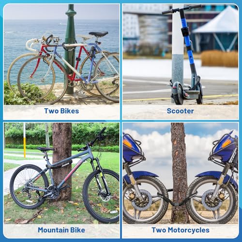 Image of APECYC Bike Lock, 3 /4 /5 /6FT Heavy Duty Anti Theft 5-Digit Combo Chain Lock | Resettable Combination Bicycle Lock, Keyless and Long Security Chain Lock for E-bike, Scooter, Bike Rack, Commuting & Outdoor