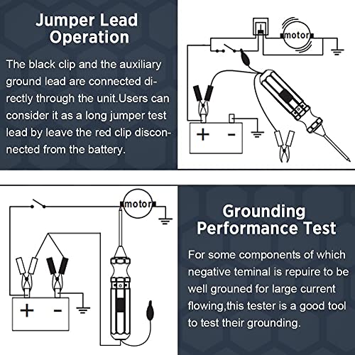 Short Finder Circuit Tester Polarity/Jumper Lead Electrical Tester Overload&Insulation Protection Continuity Tester Automotive Tools with Buzzer Prompt,13FT Long Wire,for 6-24V DC Test