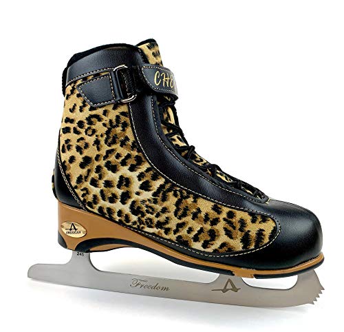 Women’s American Soft Boot Cheetah Figure Skate, 6, Black - Thumbnail 2