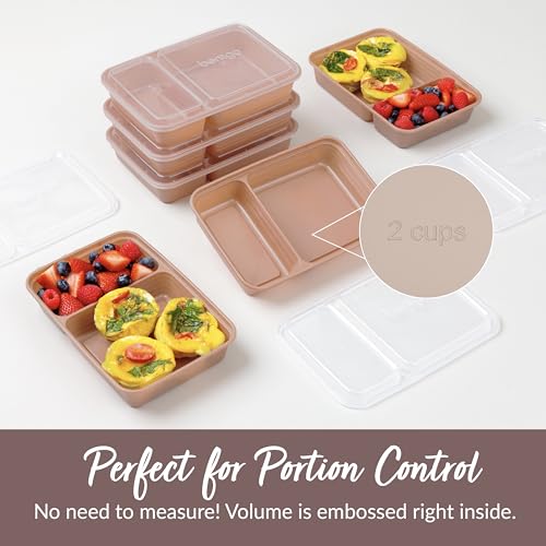 Image of Bentgo Prep 2-Compartment Meal Prep Containers with Lids, 20 Piece Set