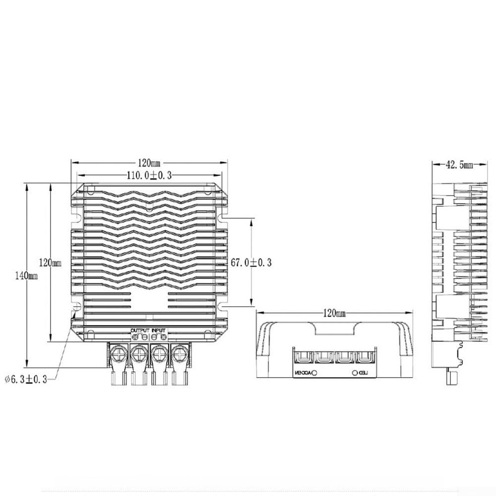 Amplificador de aleación de aluminio DC-DC 12V-28V 50A de alta potencia (WG