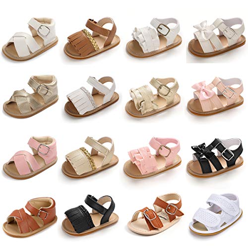 Babelvit Infant Baby Girls Boys Soft Summer Sandals Casual Dress Shoe Flower Tassel Anti Slip Rubber Sole Outdoor Flats Toddler First Walker Shoes