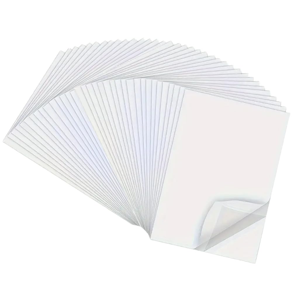 Kjzeex 36 Pcs Double Sided Adhesive Sheets, A4 Clear Self-Adhesive Sticky Craft Tape Sheet for Crafts DIY Arts Photo Albums Making