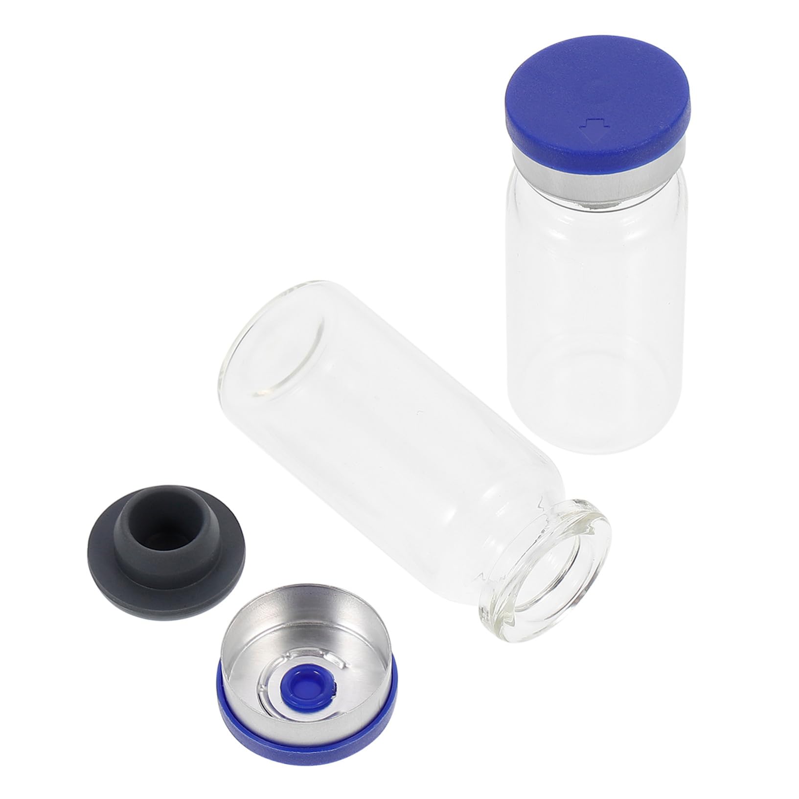 Botellas de Vidrio Transparente 10ml con Tapa, 100 Unidades, Buen Sellado y Diseño Estable para Almacenamiento de Reactivos en Laboratorio