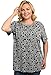 Disney Womens Plus Size T-Shirt Minnie Mouse All Over Print (Heather Grey, 3X)