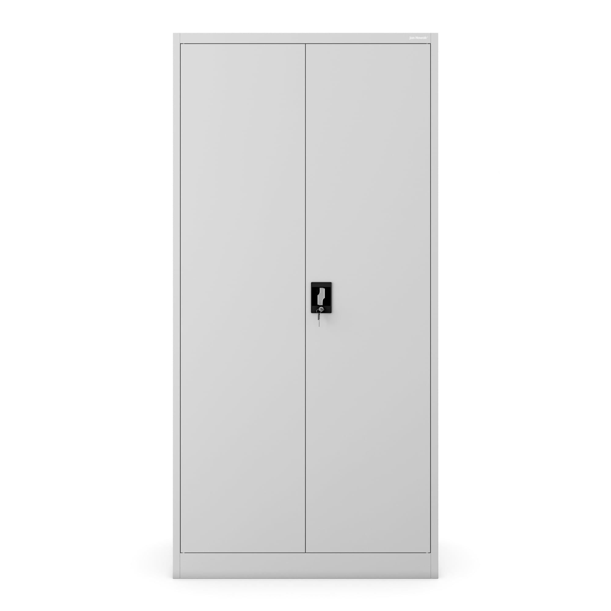 Jan Nowak Metallschrank 185 x 90 x 45 cm | Büroschrank Abschließbar mit Kleiderstange, Pulverbeschichtung | Aufbewahrungsschrank Umkleideschrank Spind Kleiderstange | Grau